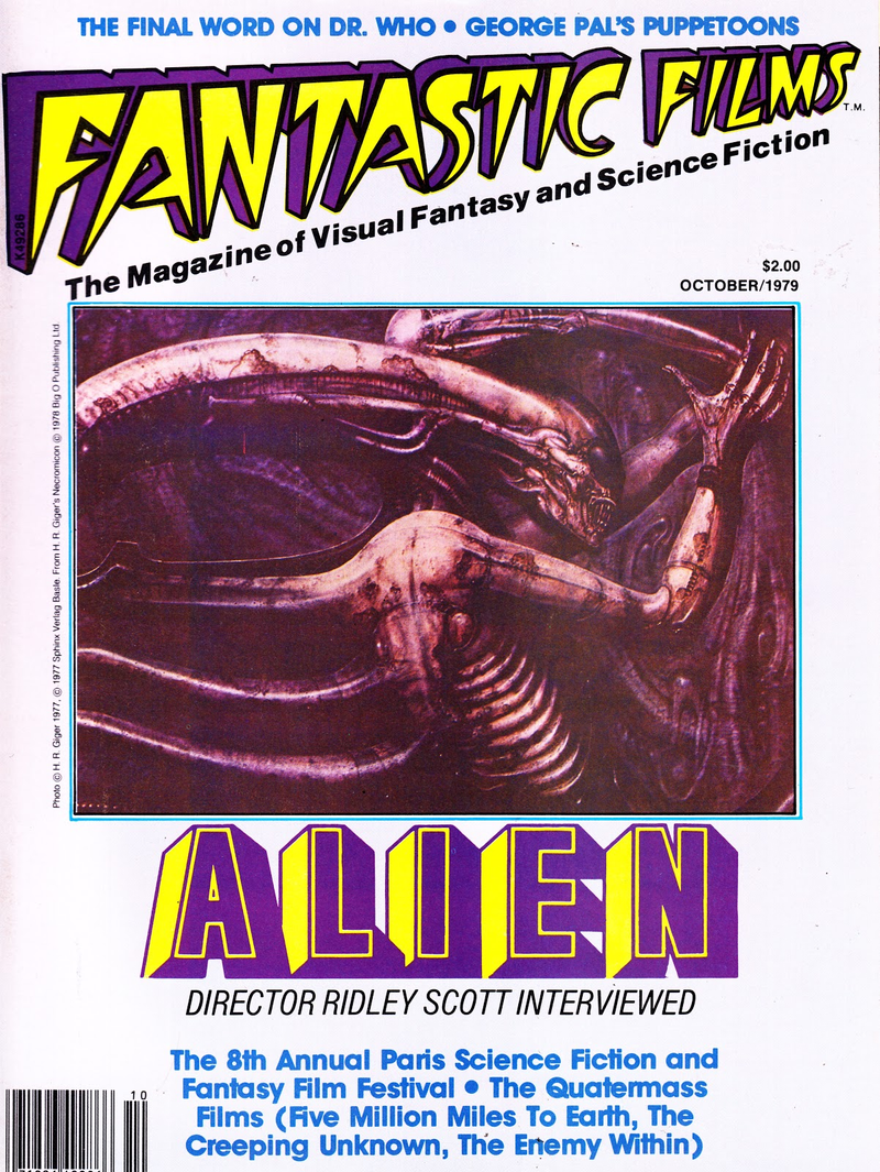 If you can find this issue of the long-gone Fantastic Films, the Scott interview is essential. At one point he basically spoils the plot of Prometheus, 33 years early. Also: THE FINAL WORD ON DR. WHO!